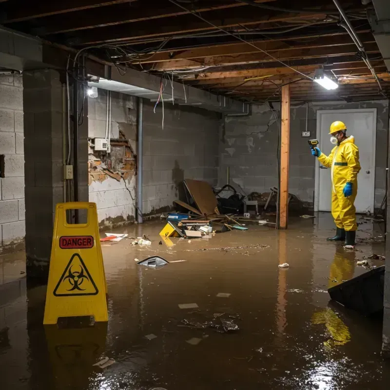 Flooded Basement Electrical Hazard in Monona, IA Property