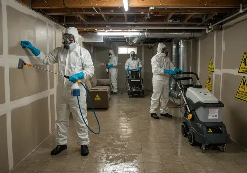 Basement Moisture Removal and Structural Drying process in Monona, IA